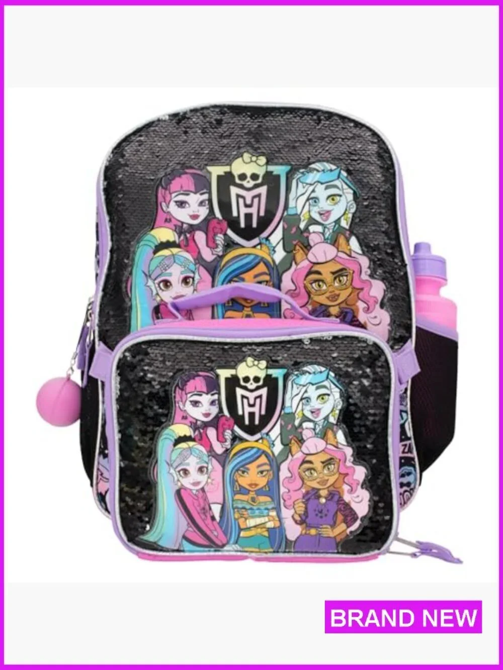 Monster High Backpack Set Flip Sequins School Bag 16 Inch Trendy Girls
